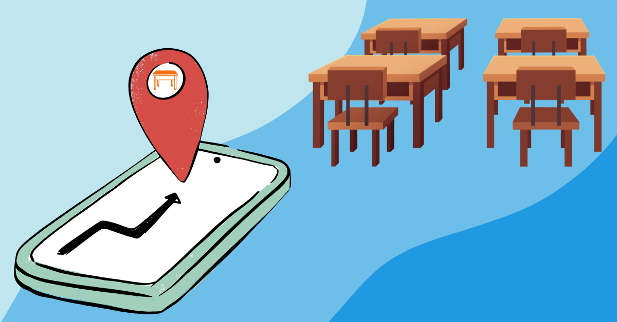 Two students studying geography